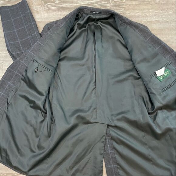 Ralph Lauren Cashmere Wool Blazer in Gray Plaid Print Size 40R - Picture 10 of 14